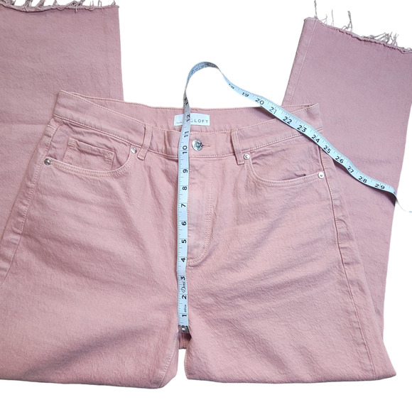 Made and Loved LOFT High Waist Straight Crop Jean Pink Salmon Size 28/6 - Picture 5 of 7